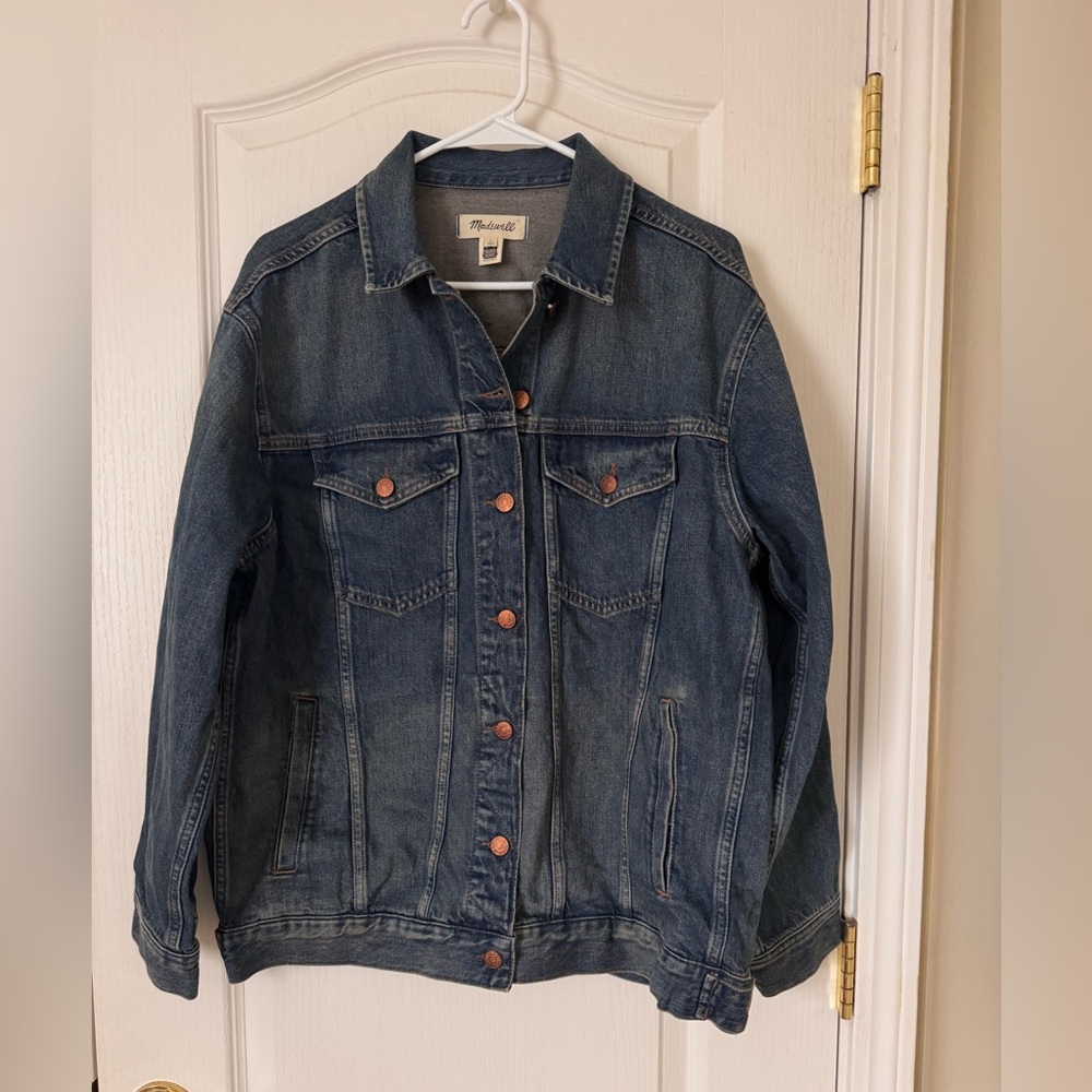 Madewell Button-Front Denim Jacket Charleston Wash Size Large